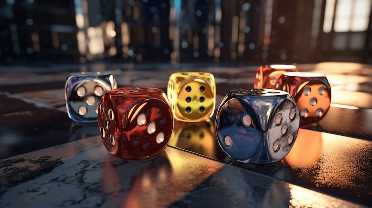 Token warna-warni dalam Ludo Cepat digital